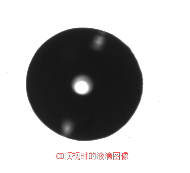 CD頂視時的接觸角液滴圖像